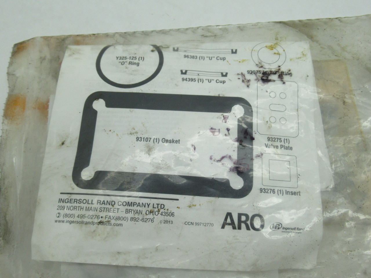 ARO 637141 Air Section Repair Kit for 1/2" Diaphragm Pump SHELF WEAR NWB