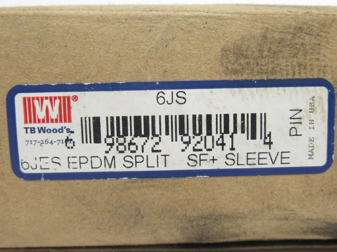 TB Wood's 6JS EPDM Split Coupling Sleeve 3-3/4" OD 1-7/8" W SHELF WEAR NEW