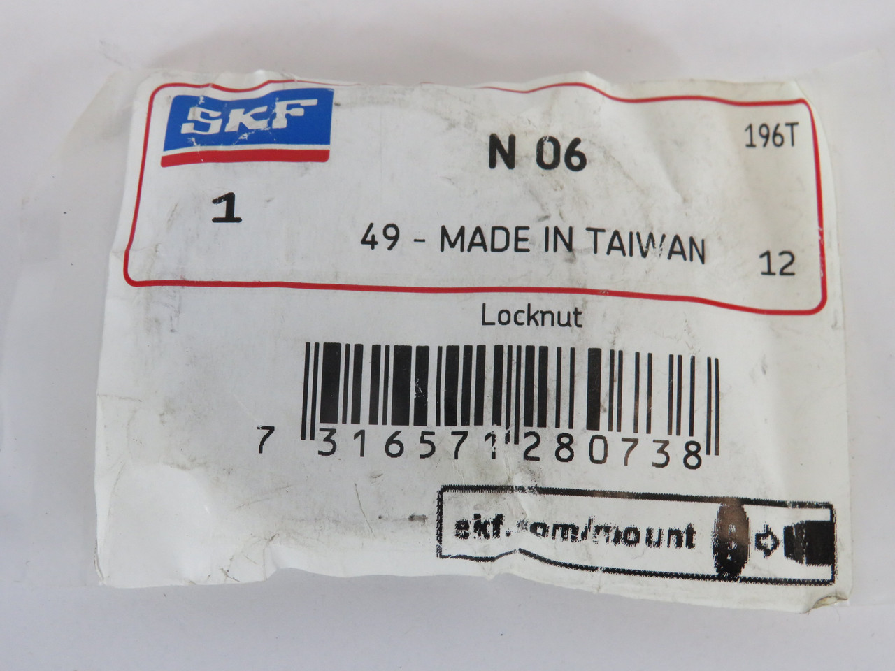 SKF N-06 Lock Nut 1.173"-18 Thread 1.5"Face 0.416"W NWB