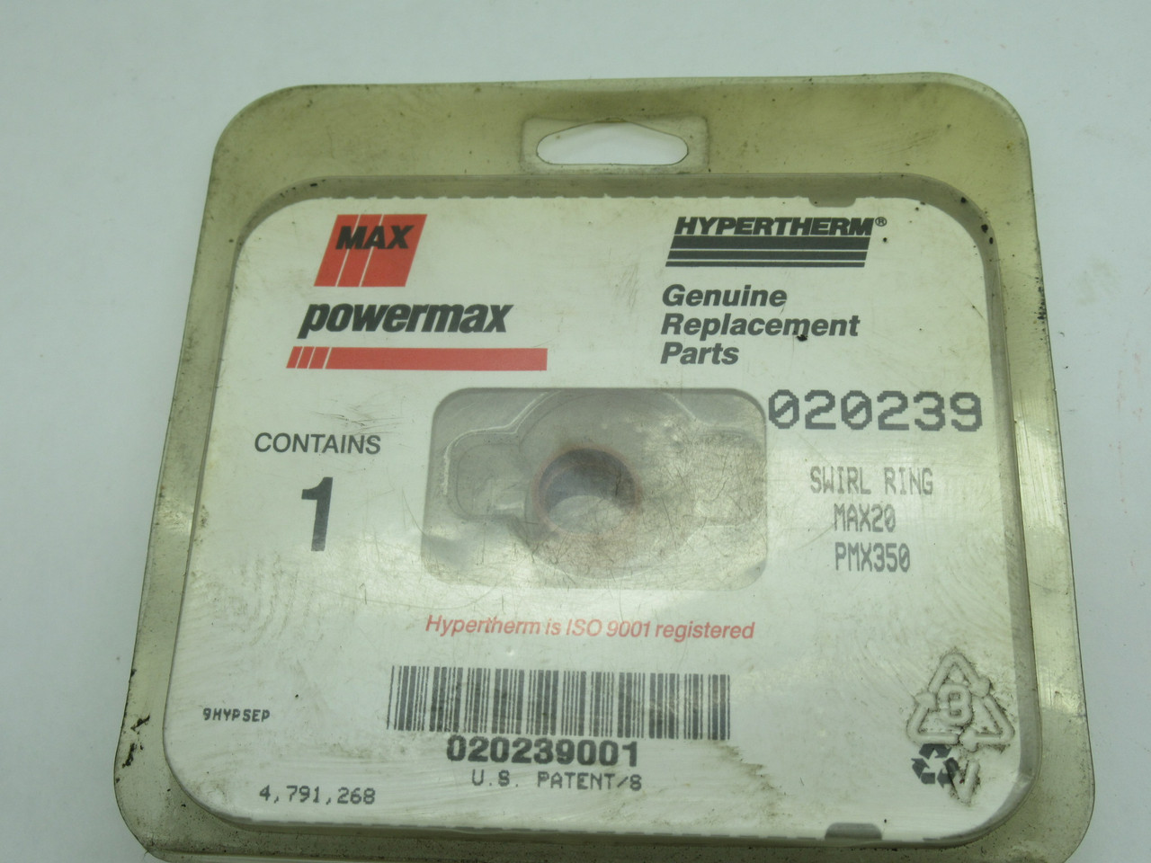 Hypertherm 020239 Swirl Ring for MAX20/PMX350 SHELF WEAR NEW