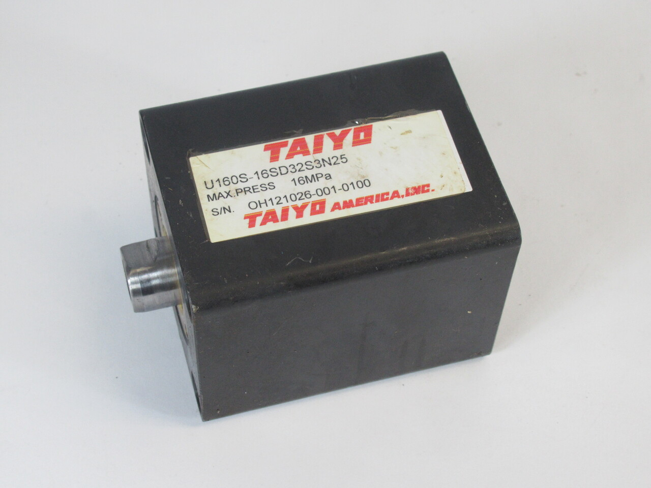 Taiyo U160S-16SD32S3N25 Hydraulic Cylinder 32mm Bore 25mm Stroke 16 MPa NOP