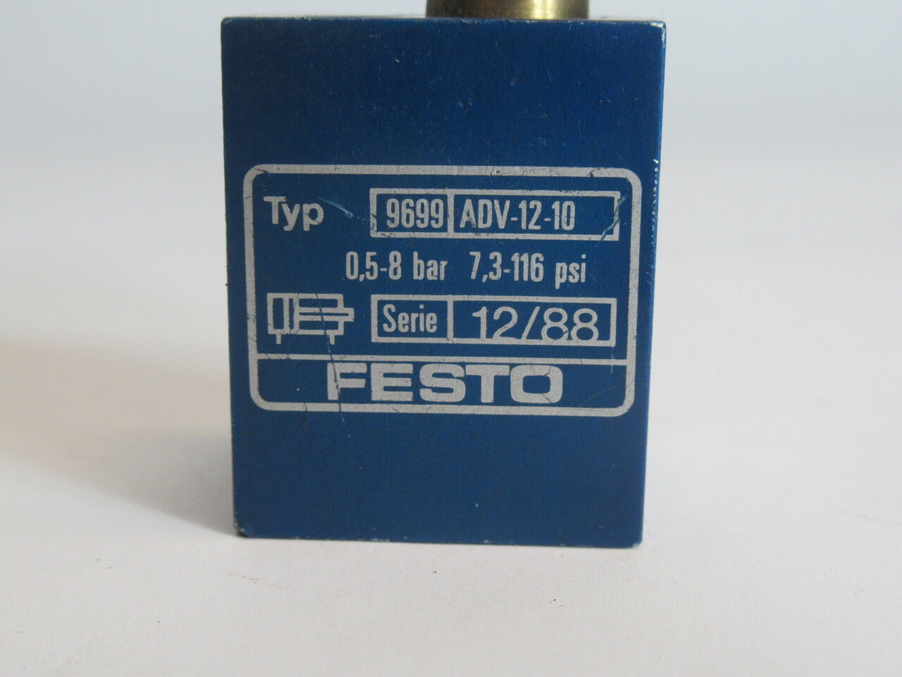 Festo 9699 ADV-12-10 Air Cylinder 12mm Piston D 10mm Stroke 7.3-116 psi USED