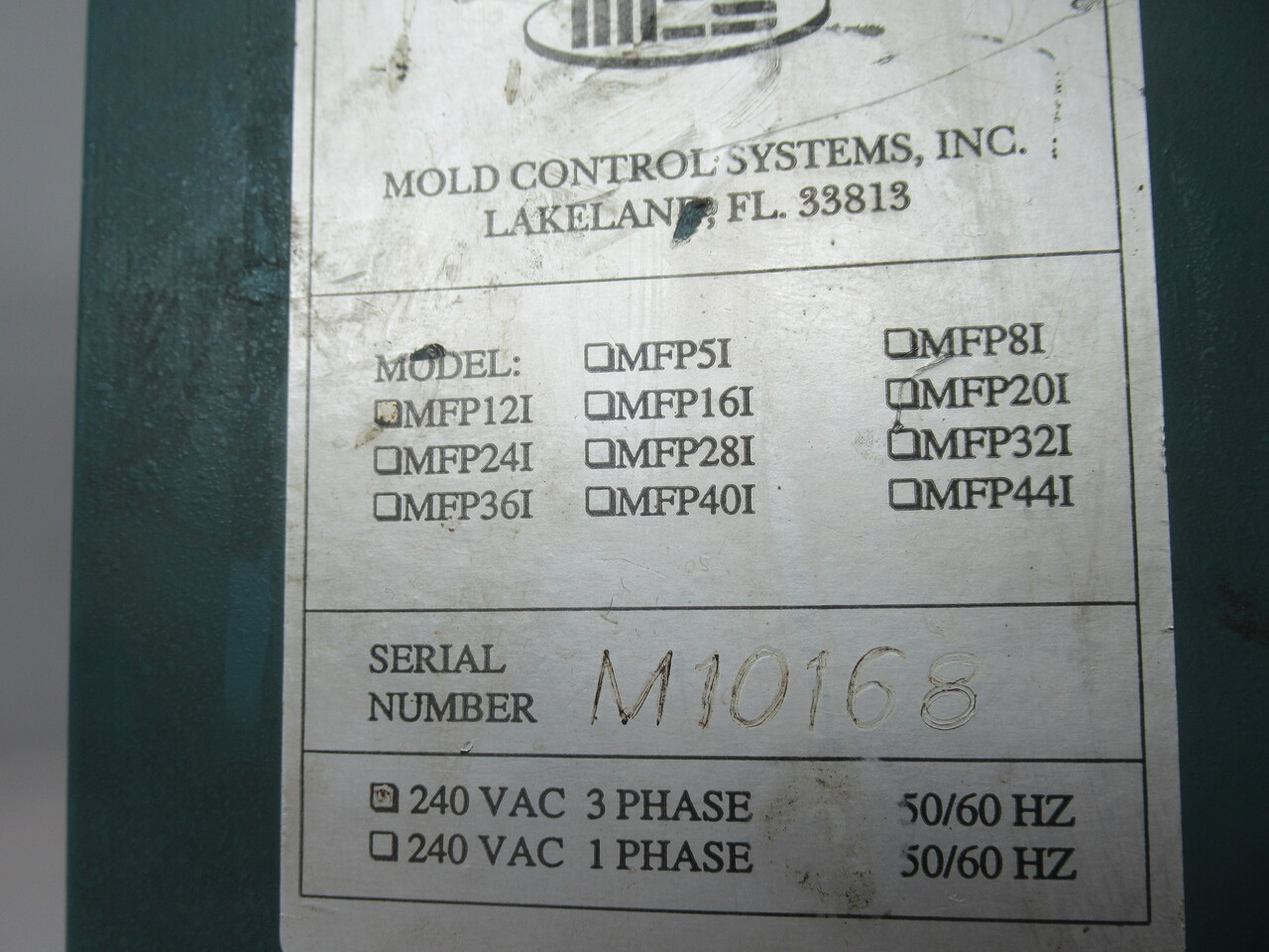 Mold Control Systems MFP12I Temperature Control Mainframe 240V SHELF WEAR USED