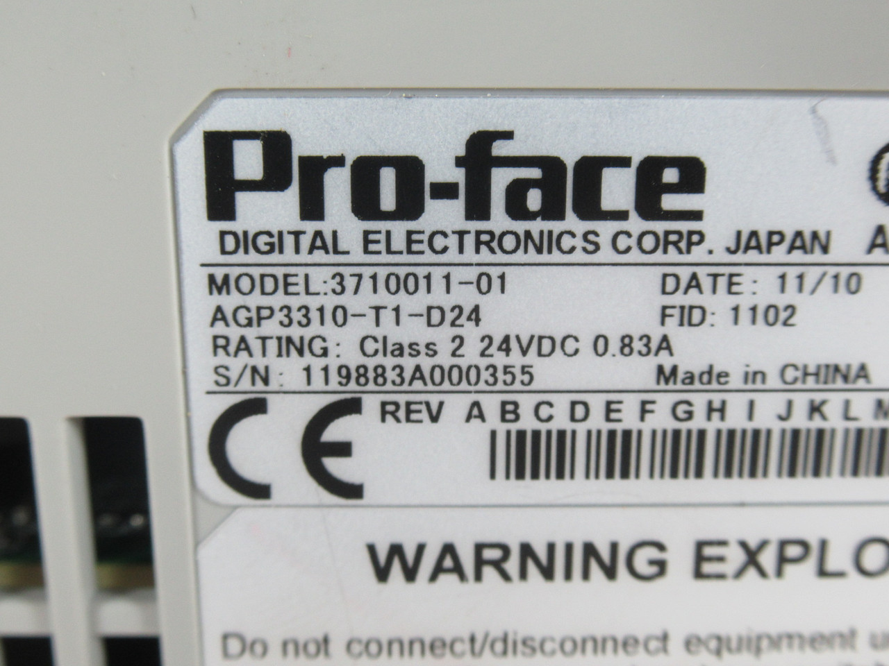 Pro-Face AGP3310-T1-D24 Touch Screen Operator Panel 5.7" 24VDC DMG SCREEN USED