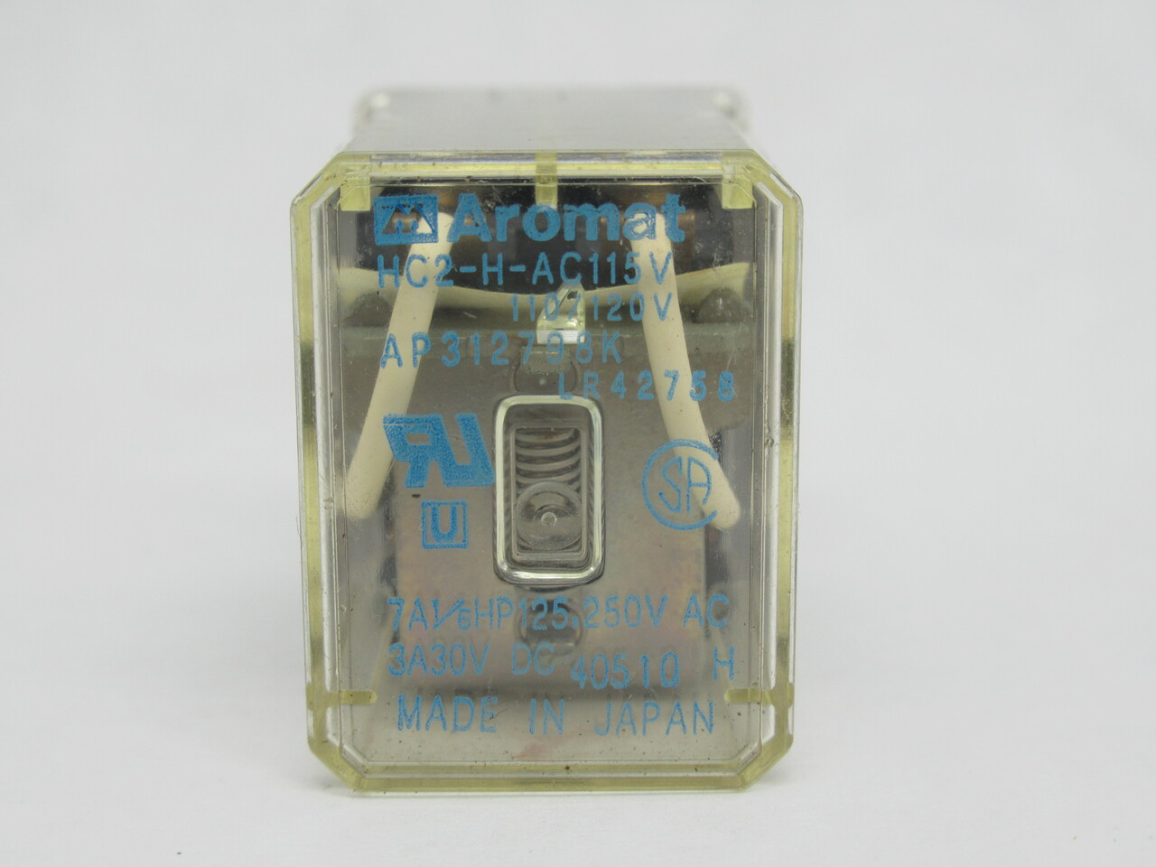 Aromat HC2-H-AC115V Miniature Power Relay 110/120V 7A@125/250V 8-Blade DPDT USED
