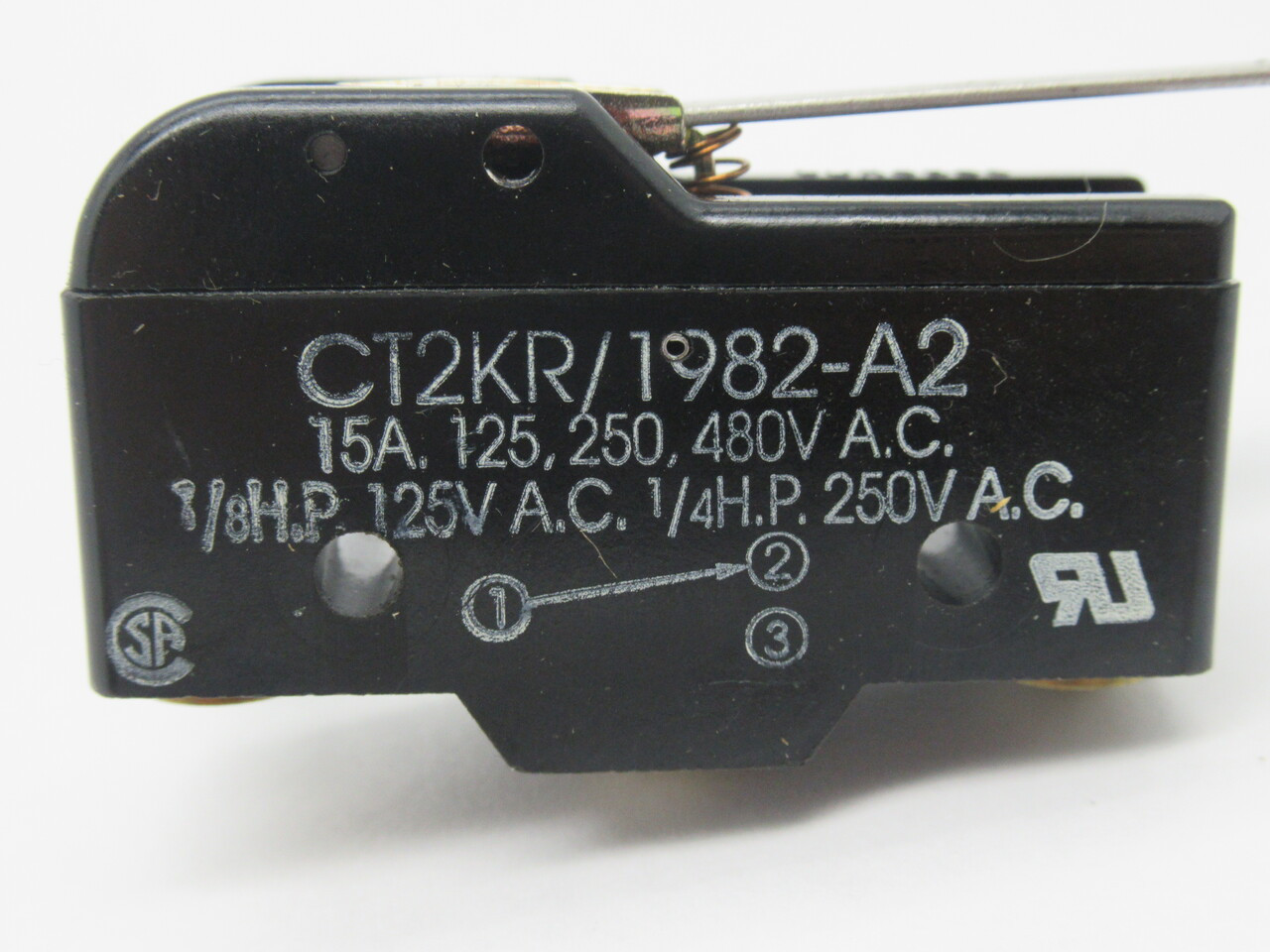 Burgess CT2KR/1982-A2 Snap Action Limit Switch 15A 125/250/480V 1/8HP 125V NOP