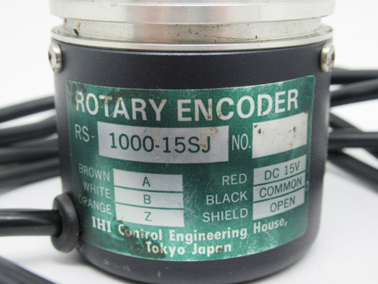 IHI RS-1000-15SJ Rotary Encoder 15VDC 92" Cable SHELF WEAR USED