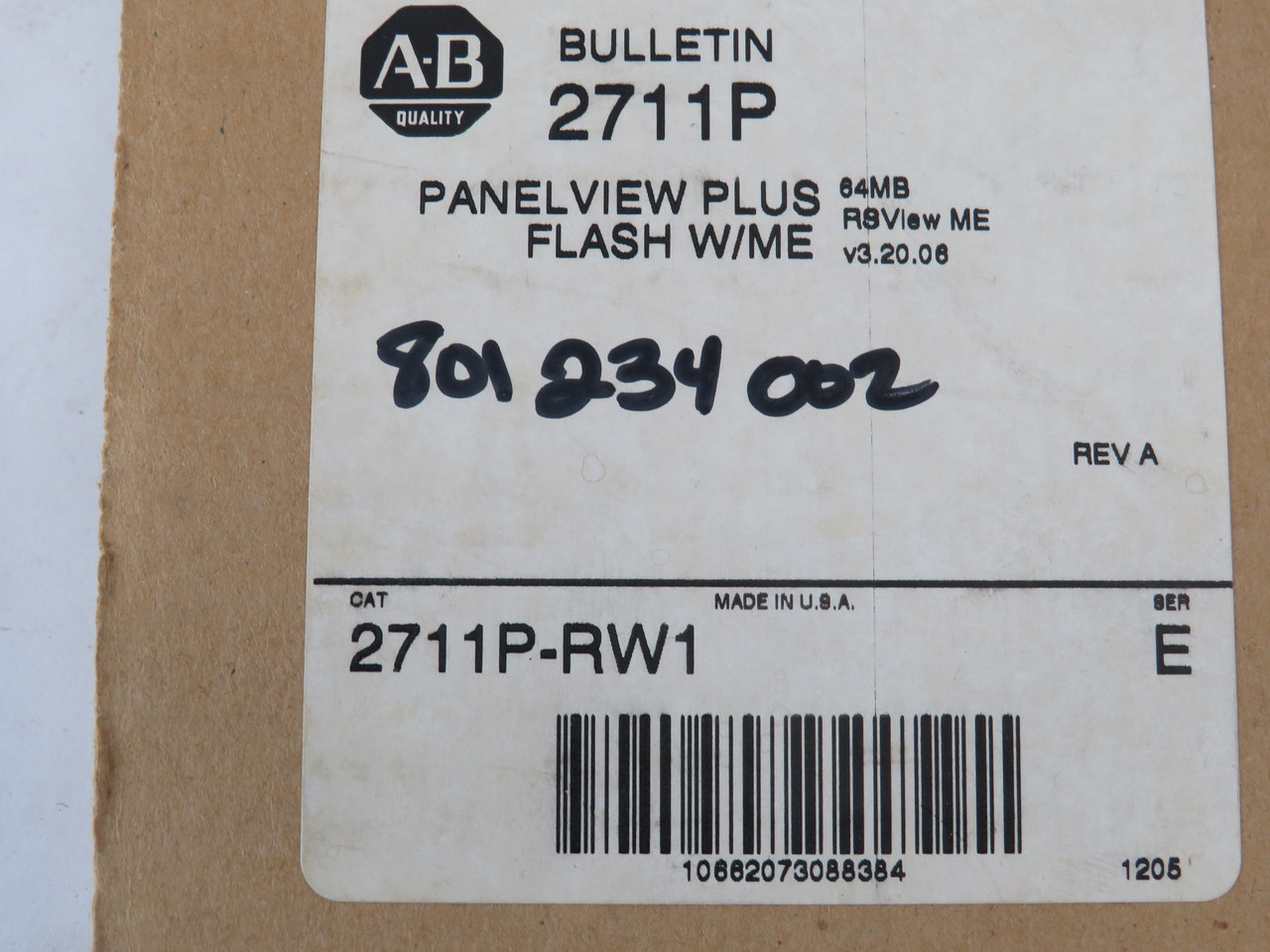 Allen-Bradley 2711P-RW1 Ser E PanelView Plus Compact Flash Card 64MB WRITING NEW