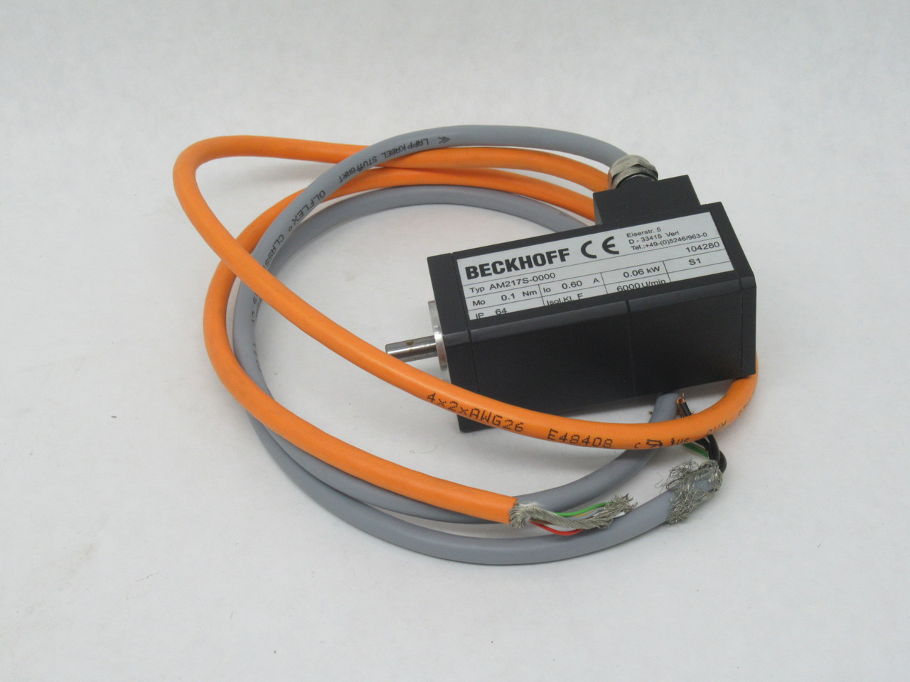 Beckhoff AM217S-0000 Servo Motor 0.06kW 6000rpm 0.1Nm 0.6A SHELF WEAR NEW