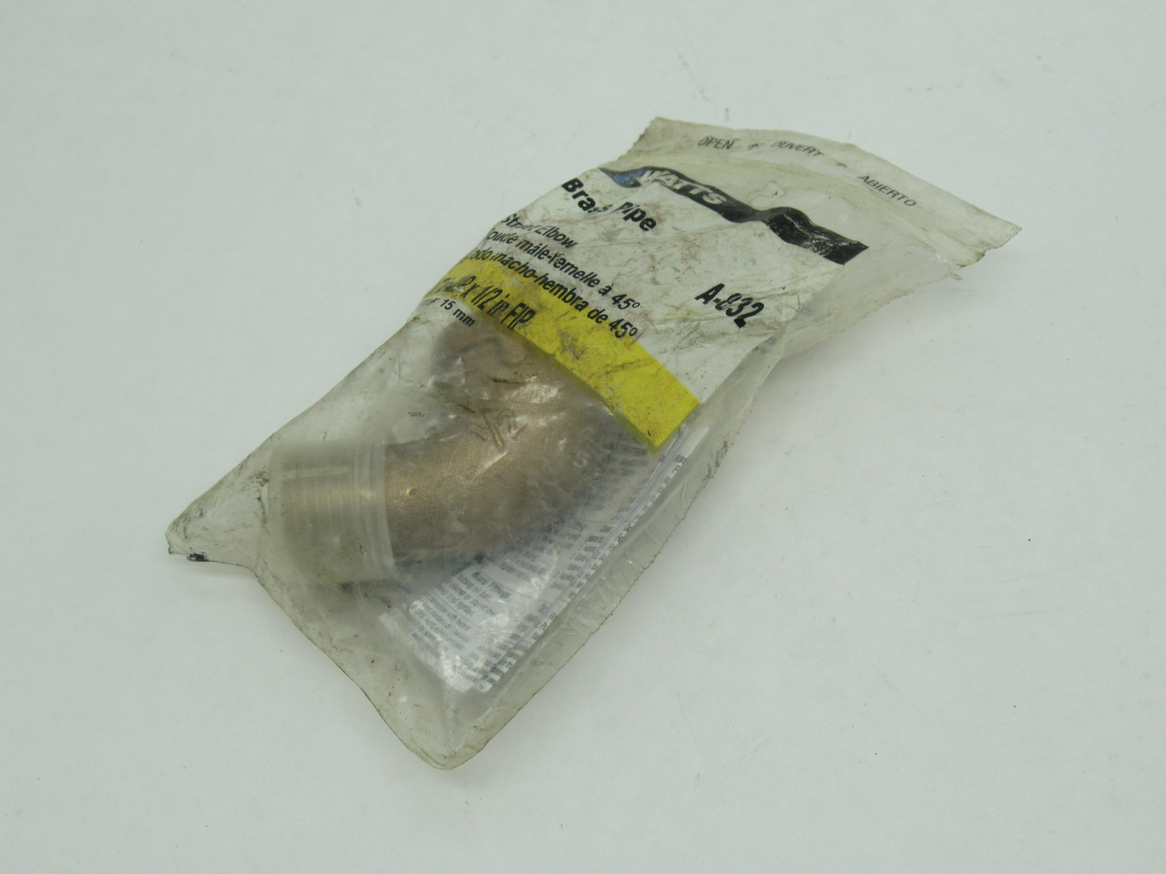 Watts A-832 45-Degree Brass Street Elbow 1/2" MIP x 1/2" FIP SHELF WEAR NWB