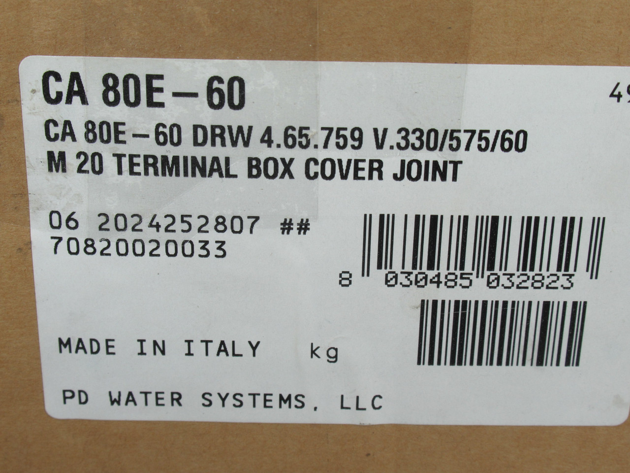 Calpeda CA-80E-60 Self-Priming Liquid Ring Pump .55kW 3450n/min 330/575YV NEW