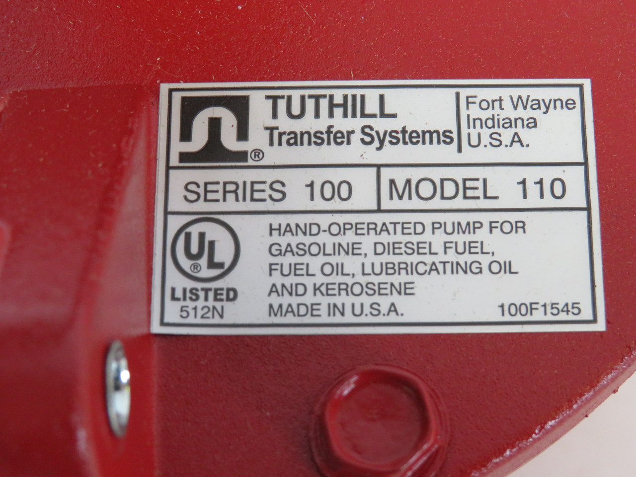 Tuthill FR110 Rotary Hand-Operated Fuel Transfer Pump WRITING/SHELF WEAR NOP