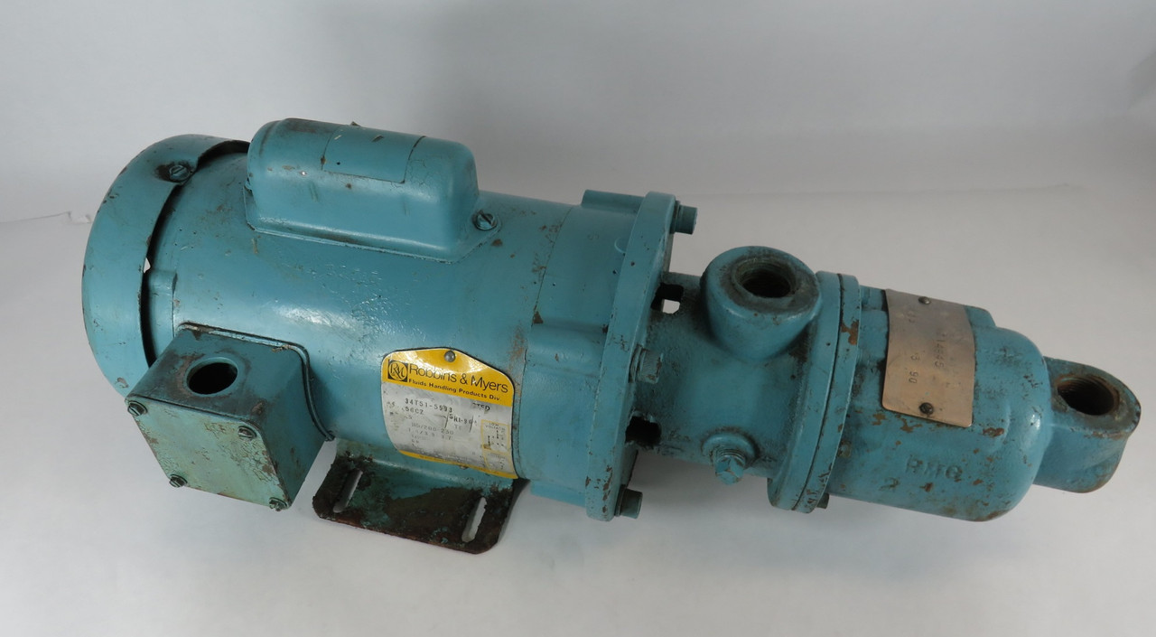 Robbins & Myers 33259 Cavity Pump C/W Baldor Motor .5HP SIGNIFICANT RUST USED