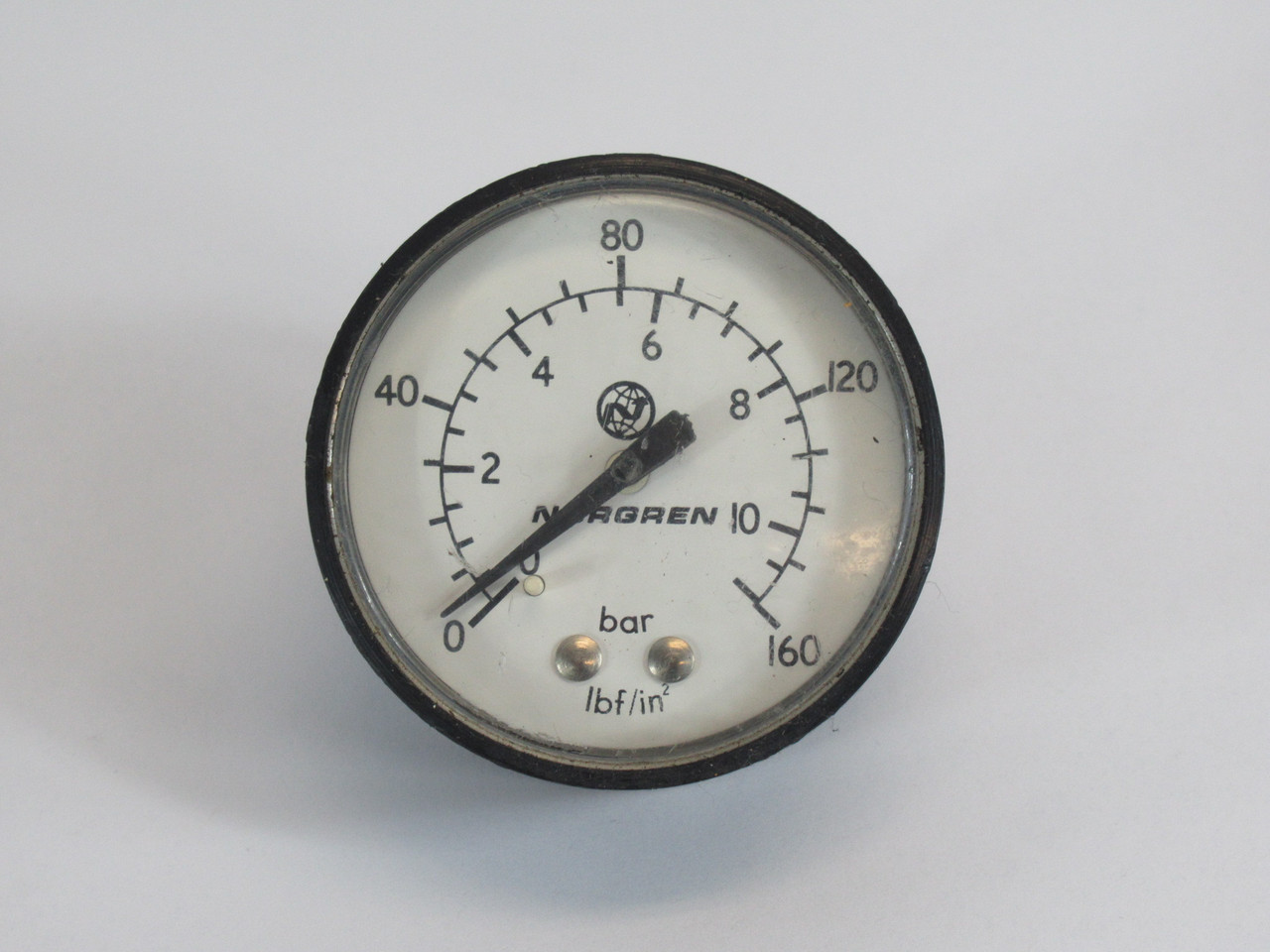 Norgren Dry Pressure Gauge 0-160 psi 0-11 bar 2" OD 1/8" CBM SHELF WEAR USED