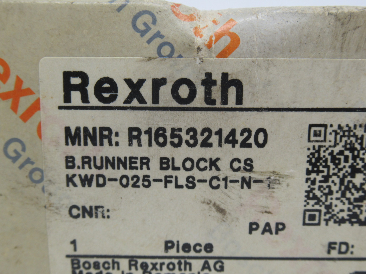 Rexroth R165321420 Carbon Steel Ball Runner Block 107.9mm L 70mm W DMG BOX NEW