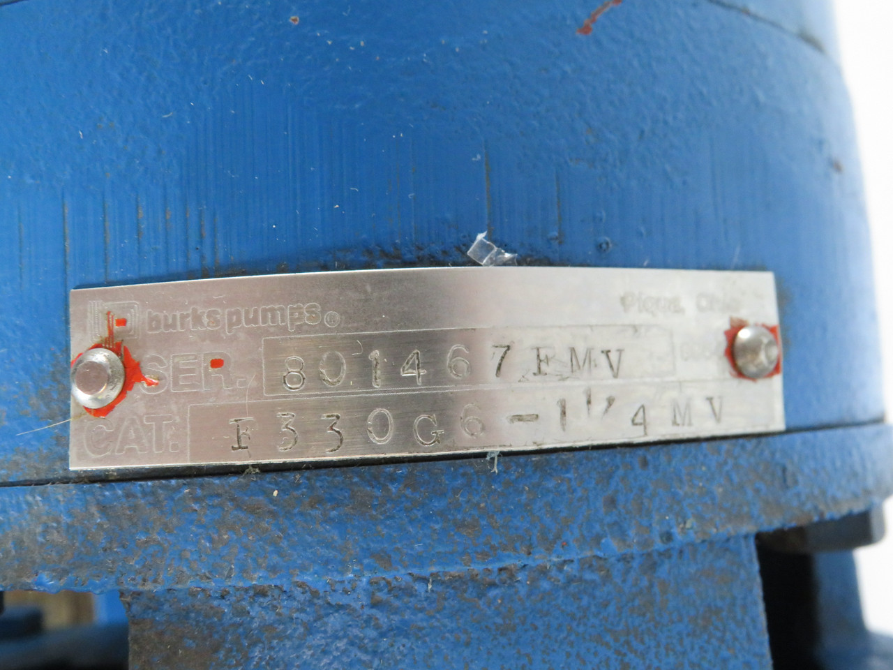 Burks F330G6-1-1/4-MV Centrifugal Pump C/W Weg Motor 3HP 3400rpm 575V F56HJ USED