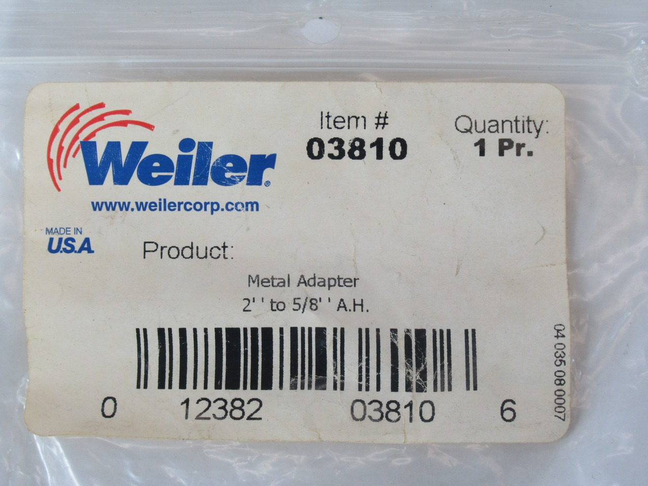 Weiler 03810 Metal Adapter 2" to 5/8" Arbor Hole Lot of 6 Pairs NWB