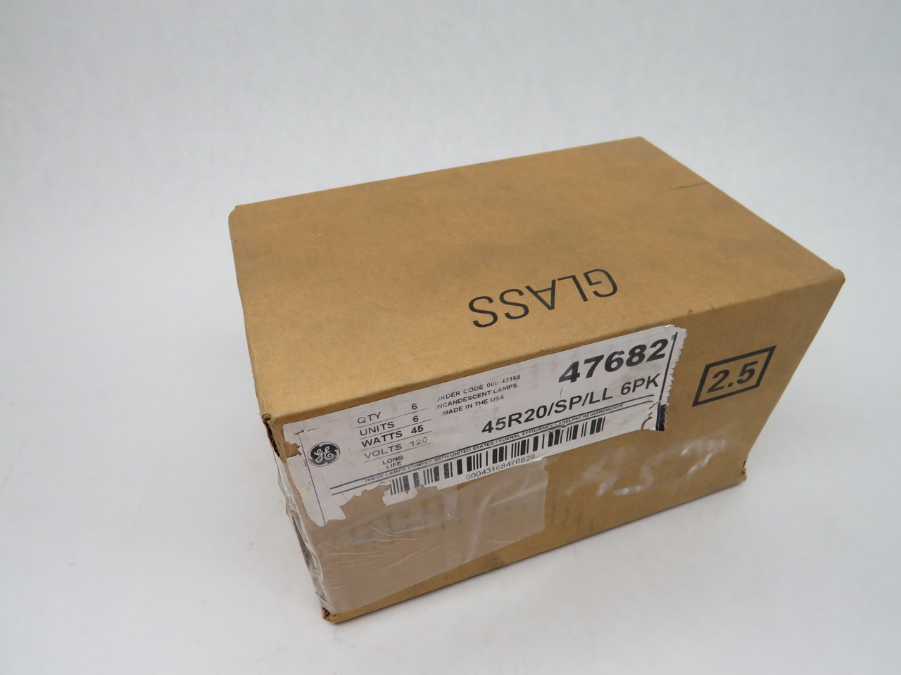 General Electric 45R20/FL/LL Soft White Floodlight 45W 120V 6-Pk DMG LABEL NEW