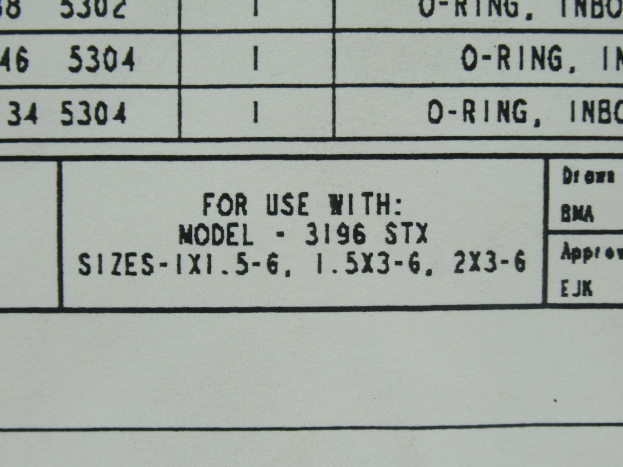 Goulds Pumps R196-MKS6 Pump Maintenance Kit For Use With 3196STX DMG PACKAGE NOP