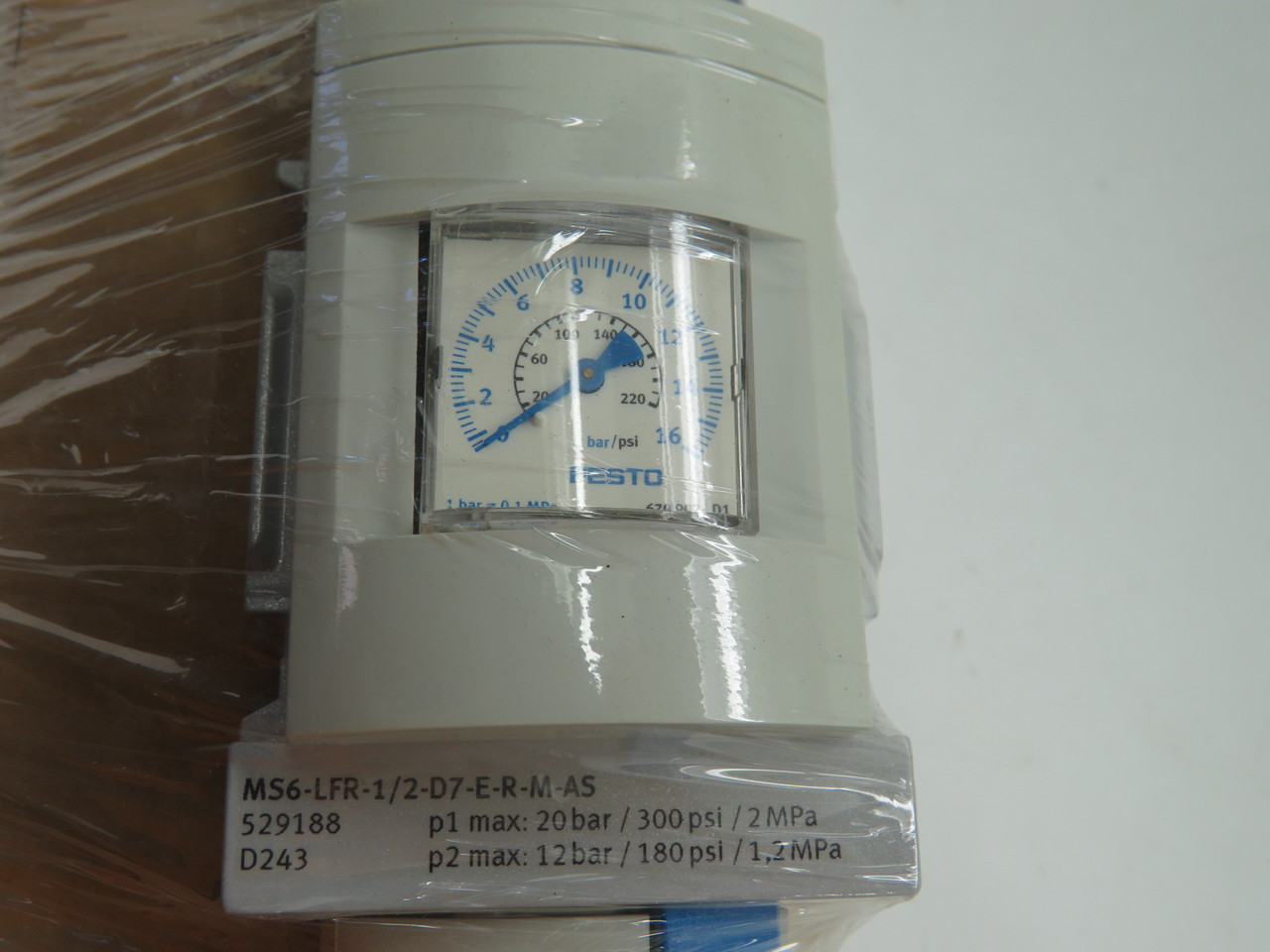 Festo 529188 MS6-LFR-1/2-D7-E-R-M-AS Filter Regulator G1/2 4000l/min BOX DMG NEW