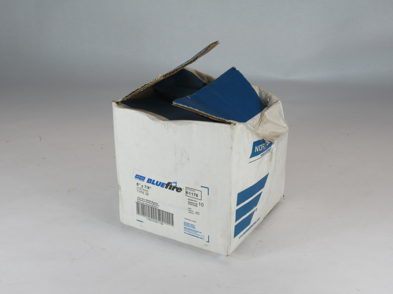 Norton 66254461176 Flap Disc 40 Grit Type 29 5x7/8" 10-Pack BOX DAMAGE NEW