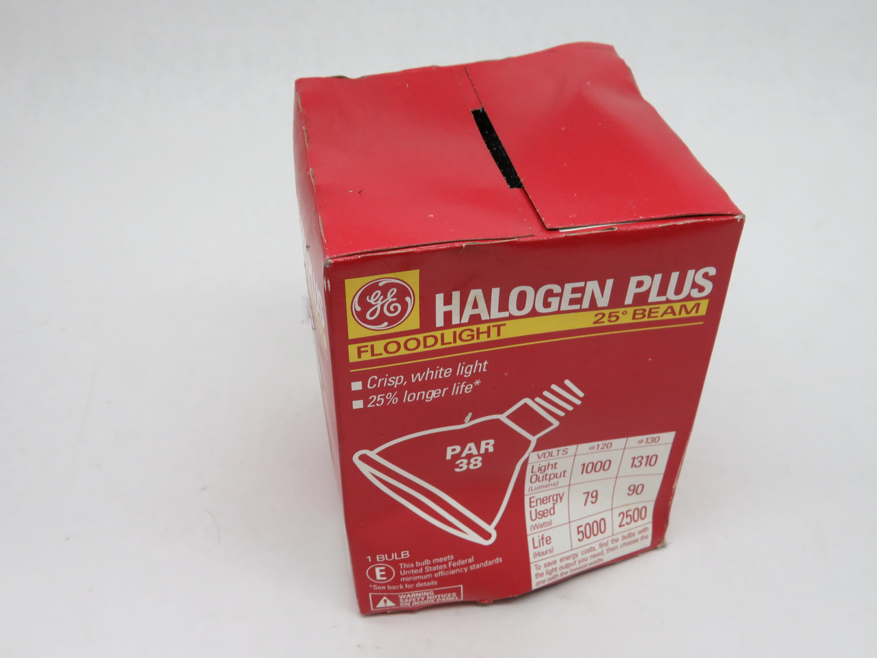 General Electric 90PAR/H/FL25 25 DEG Floodlight 2500 hrs. 130V 90W BOX DMG NEW