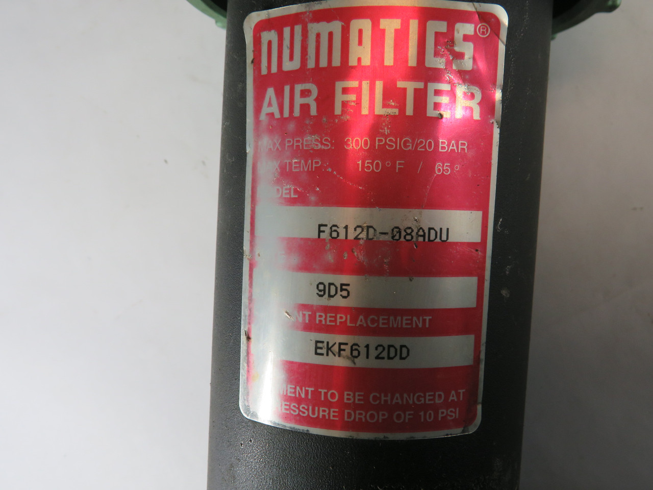 Numatics F612D-08ADU Coalescing Air Filter 1" 300 psig 20 bar USED