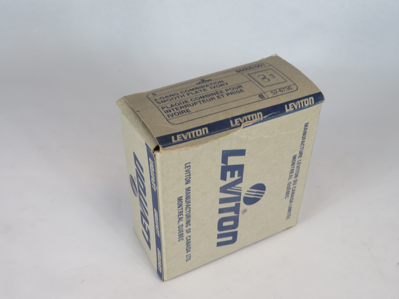 Leviton 86005/001 Ivory Wall Plate 2-Gang Toggle 5-Pack BOX DAMAGE NEW