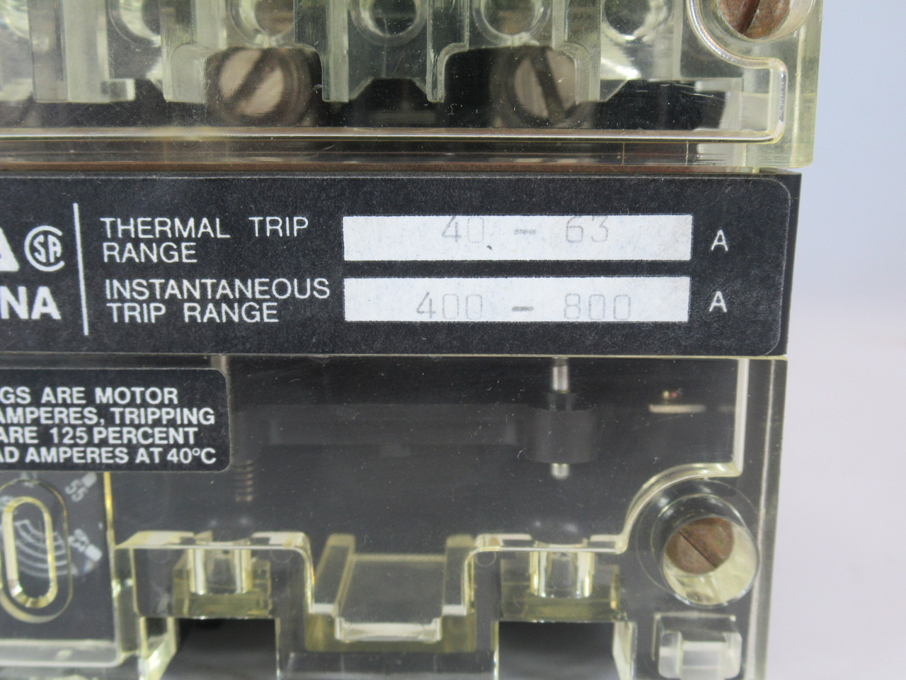 Klockner-Moeller ZM6-63-CNA Circuit Breaker 63A 600V 3-Pole MISSING COVER USED