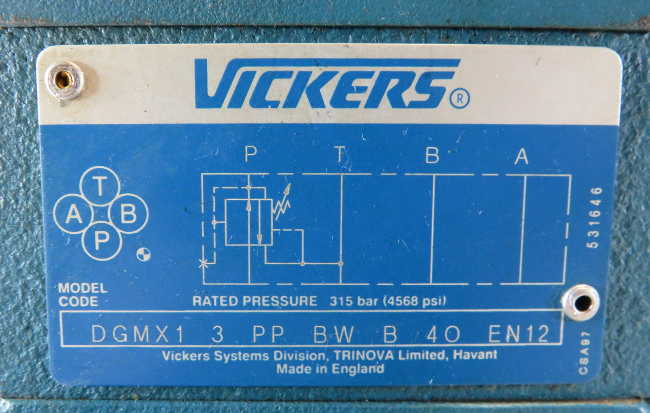 Vickers KAFDG5V-833C270NXVMFPD7H113 Directional Control Valve SHELF WEAR USED