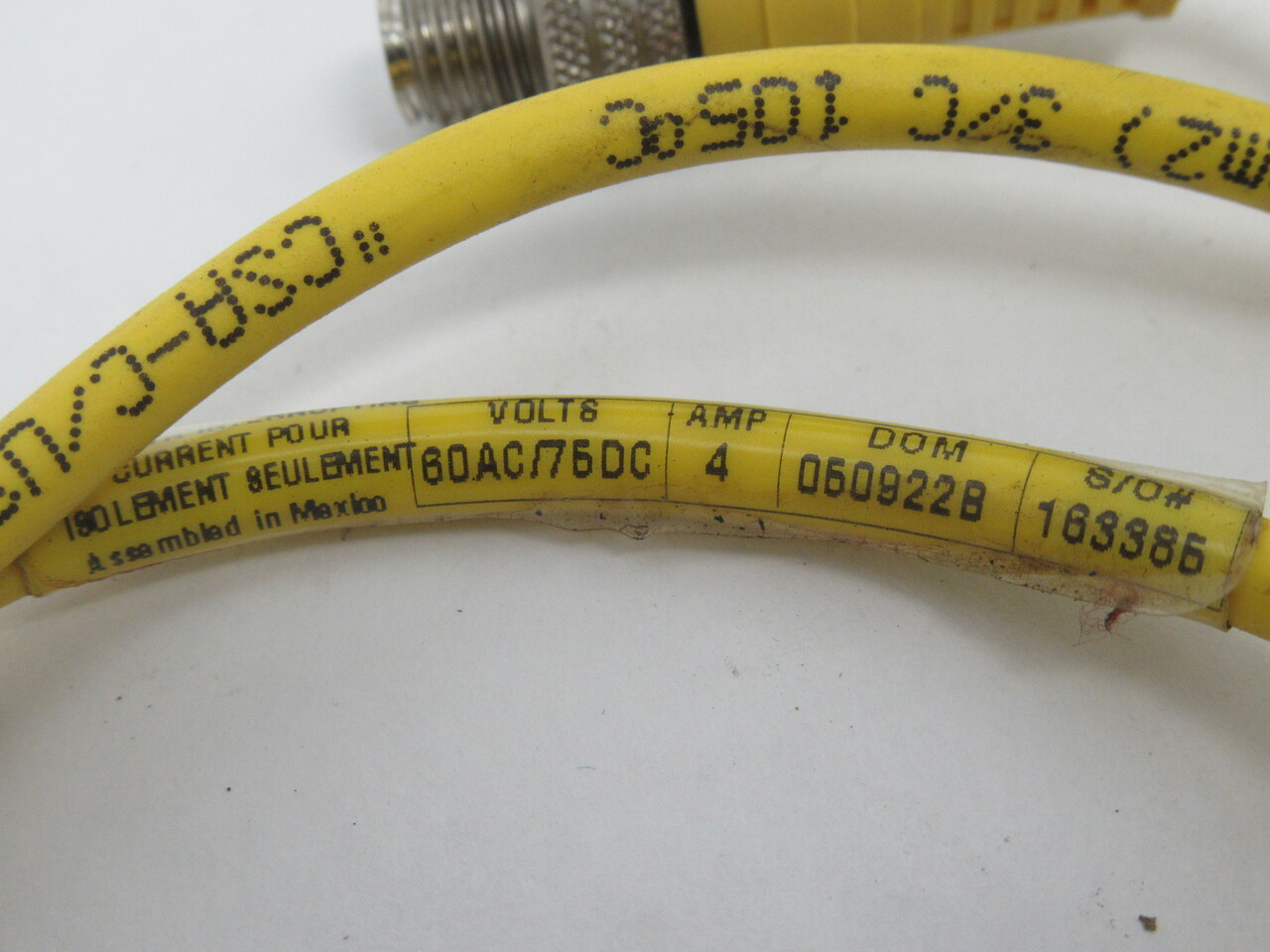 Woodhead 443030A10M006 Connector Cable 3-Pin 4A 60VAC 75VDC 0.6m L USED