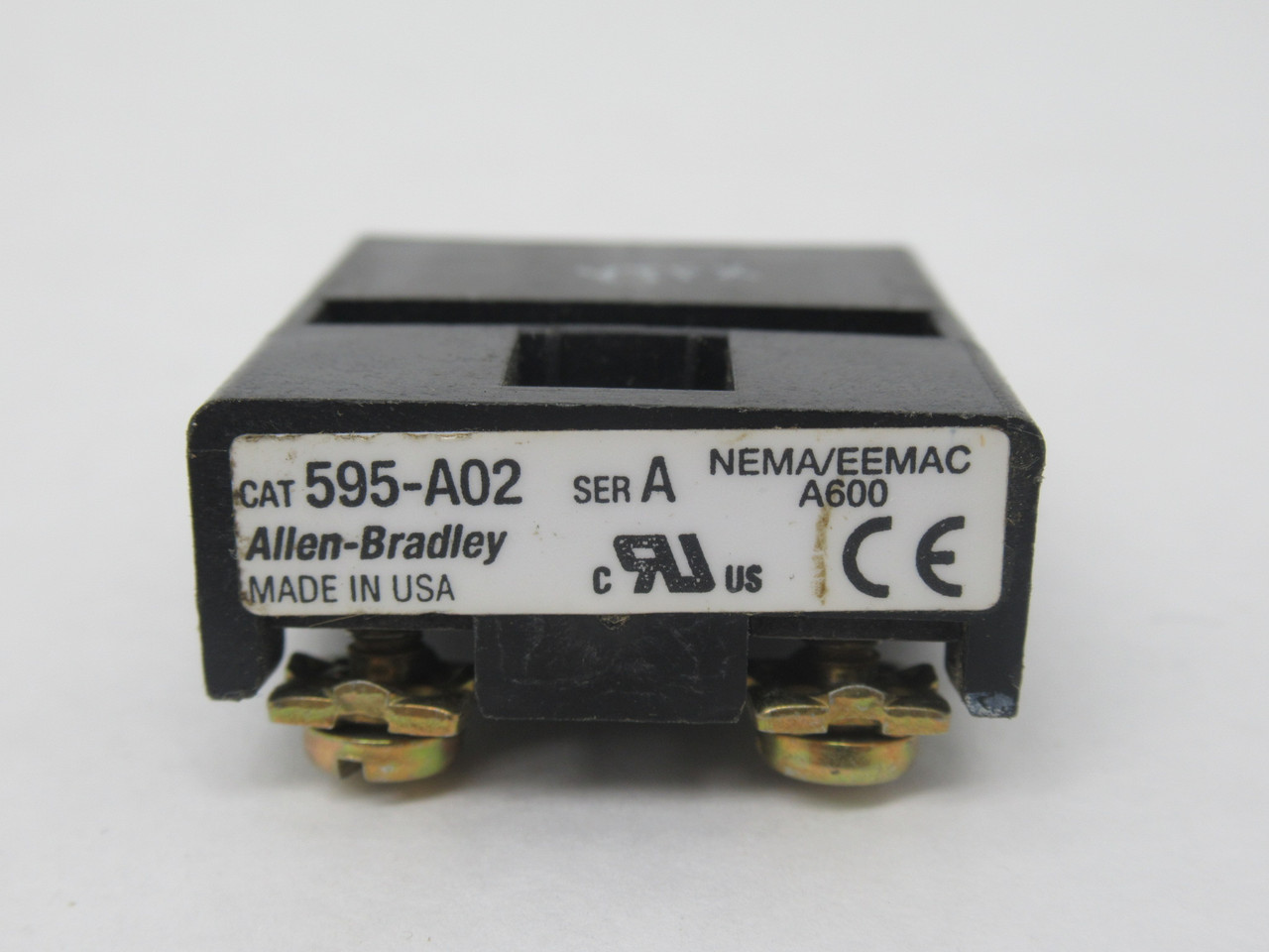 Allen-Bradley 595-A02 Series A Auxiliary Contact Block 1NO 600V 10A USED