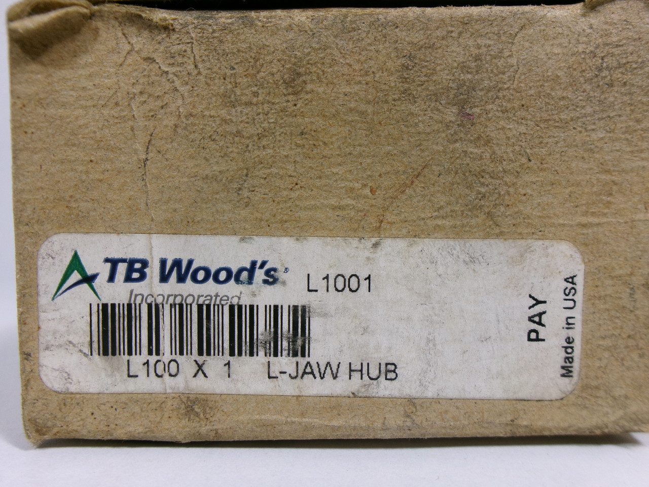 TB Wood's L100X1 L-Jaw Coupling Hub 1"B 1.38"LTB 2.53"OD SHELF WEAR NEW