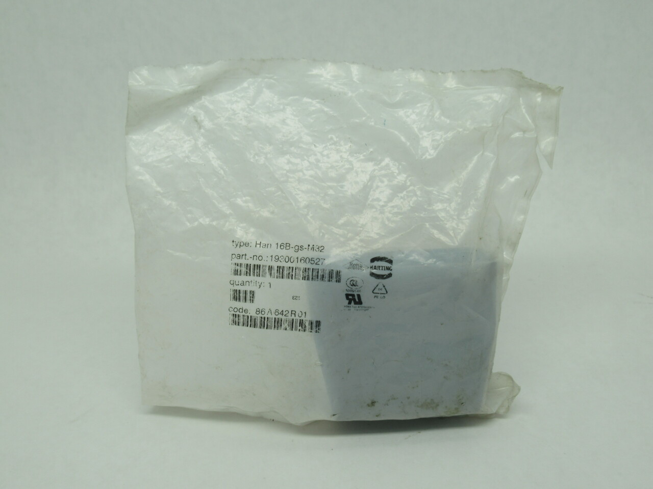 Harting HAN16B-GS-M32 Side-Entry Hood 4 Pegs HOLEY BAG NWB