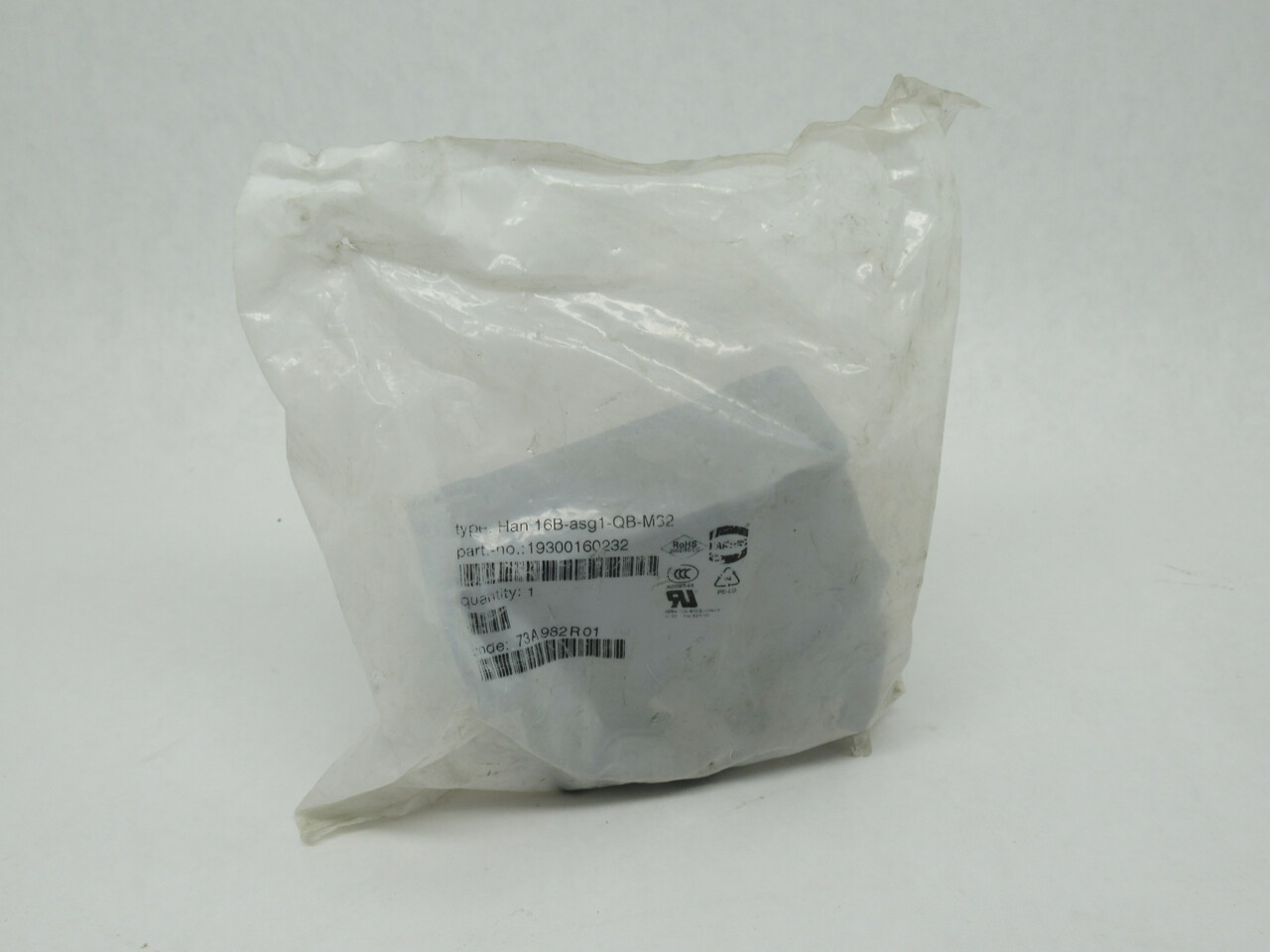 Harting HAN16B-ASG1-QB-M32 Surface-Mounted Housing Double Lever HOLEY BAG NWB