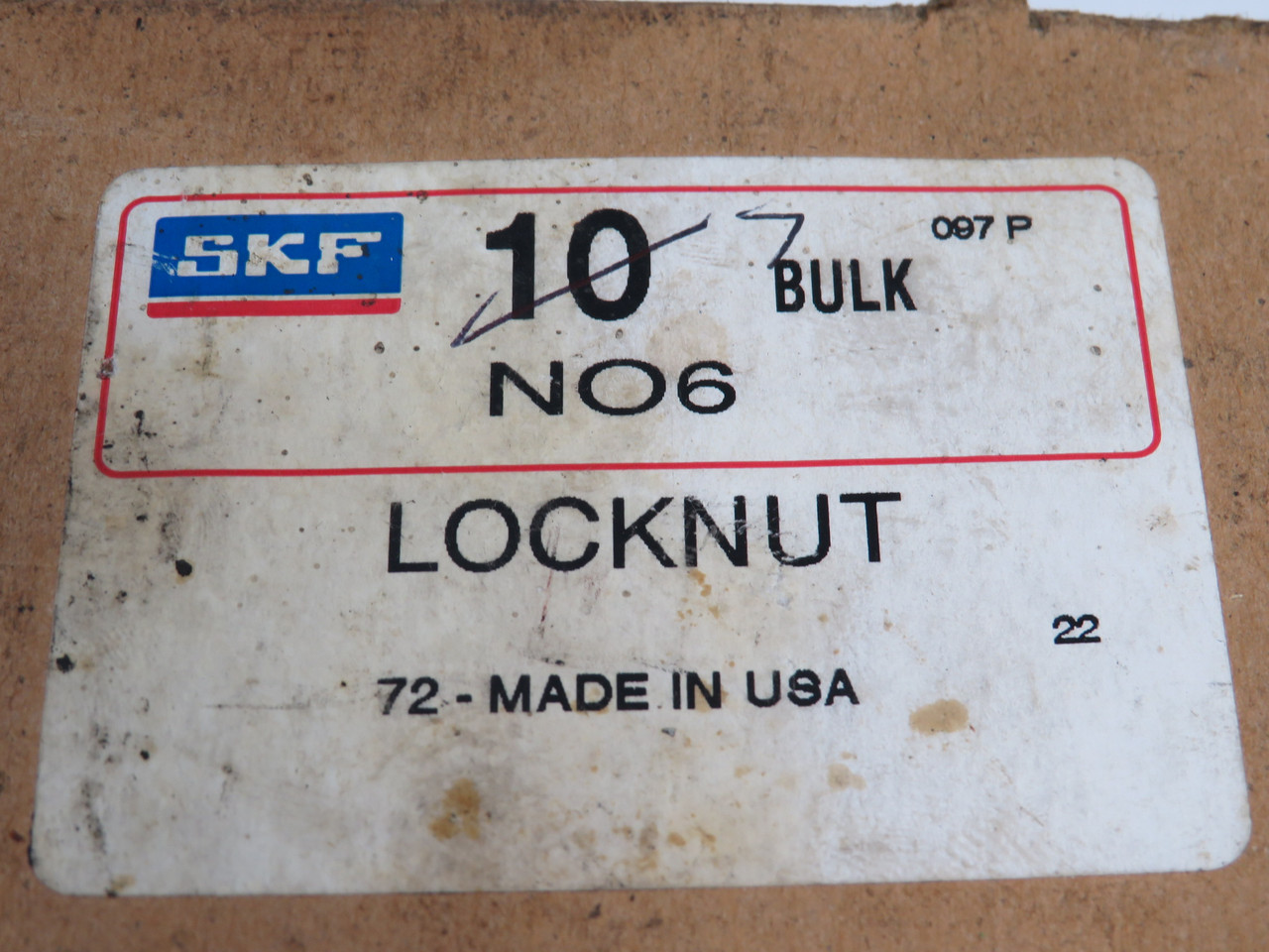 SKF N06 Locknut W/ Inch Thread 1.173-18 Thread 1.173" B LOT OF 7 SHELF WEAR NEW