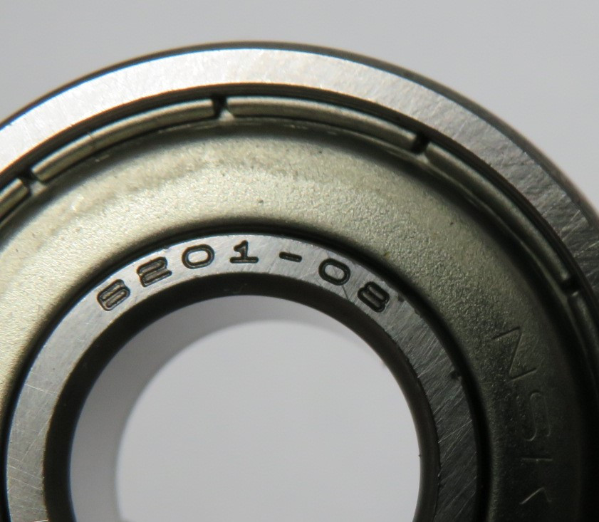 NSK 6201-08 Single Row Ball Bearing 1/2" B 1.26" OD 0.394" W NOP