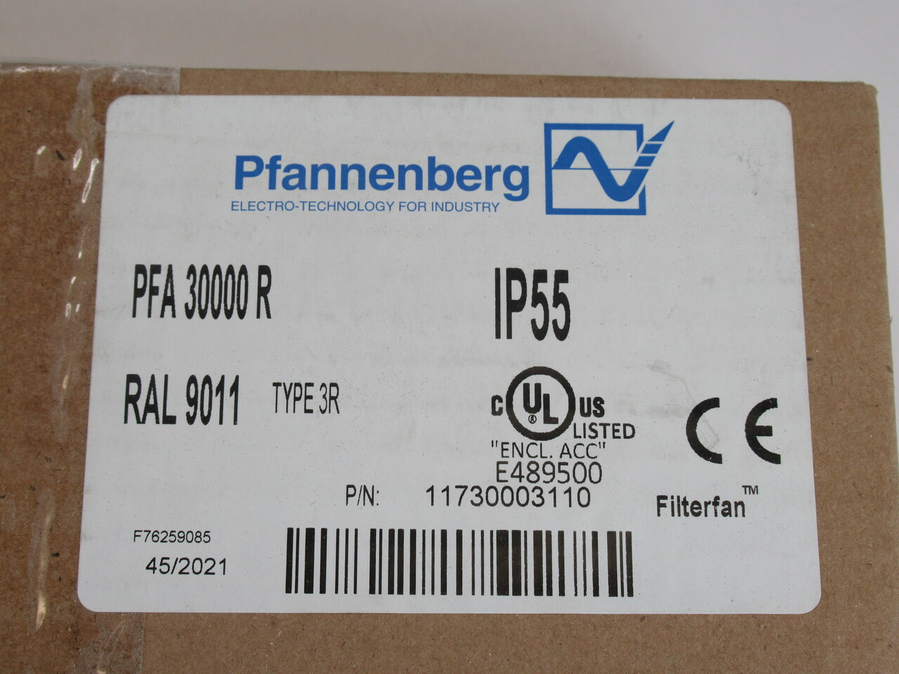Pfannenberg 11730003110 PFA 30000R Outdoor Exhaust Filter 7.95x7.95" SEALED NEW