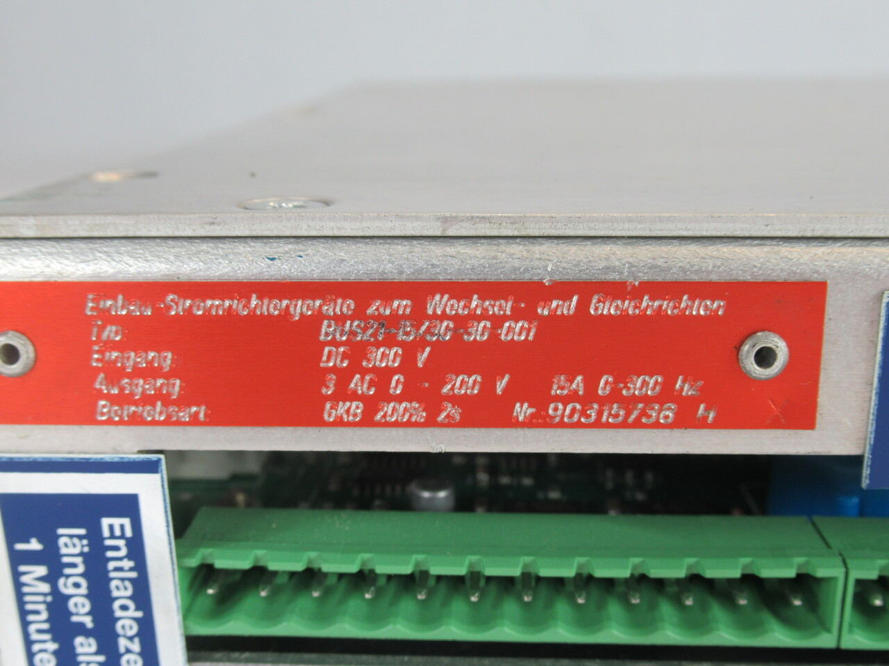 Baumuller Weber BUS21-15/30-30-001 Servo Drive 3Ph 0-200V 15A SHELF WEAR USED