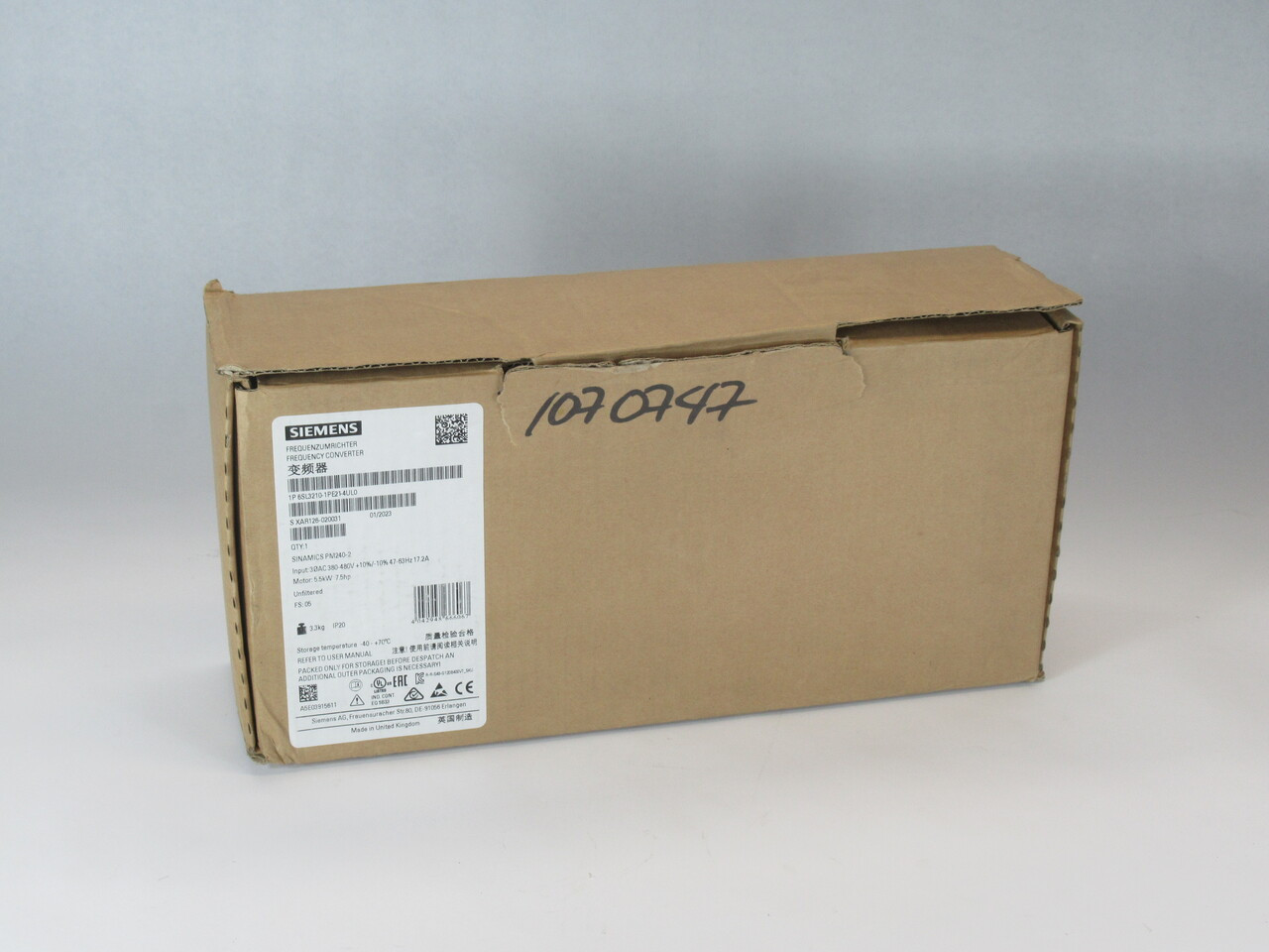 Siemens 6SL3210-1PE21-4UL0 Power Module 7.5HP 5.5kW 3Ph 0-Input V 13.2A NEW