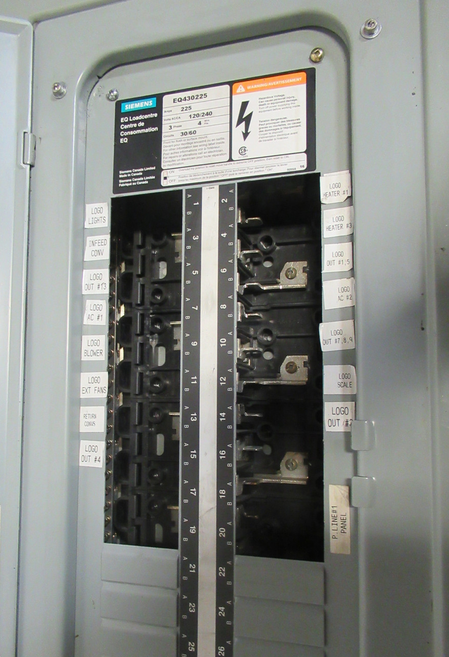 Siemens EQ430225 Load Center 225A 120/240V 3 Phase 4 Wire USED