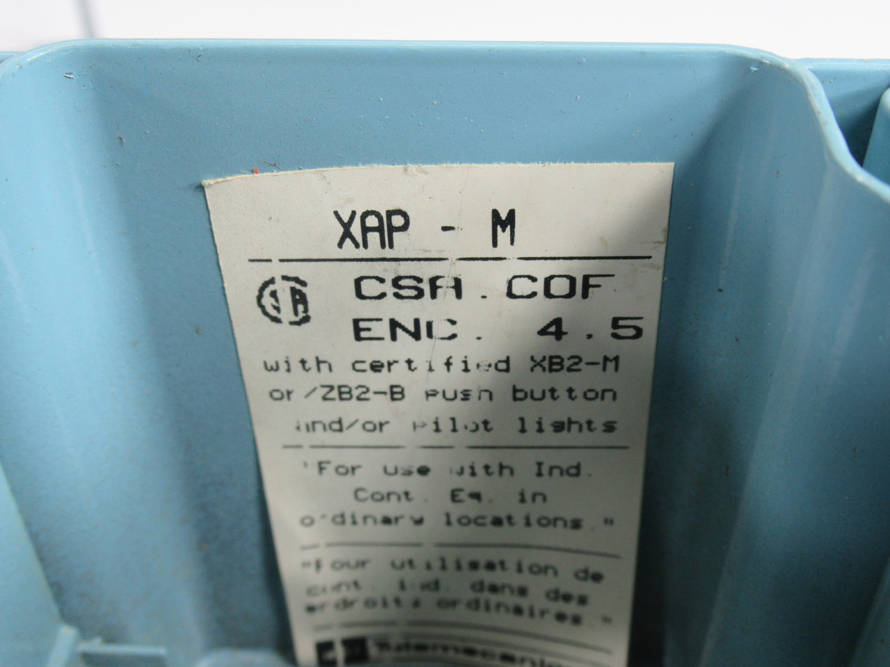 Telemecanique XAP-M1501 Control Station Enclosure 80x80x77mm USED