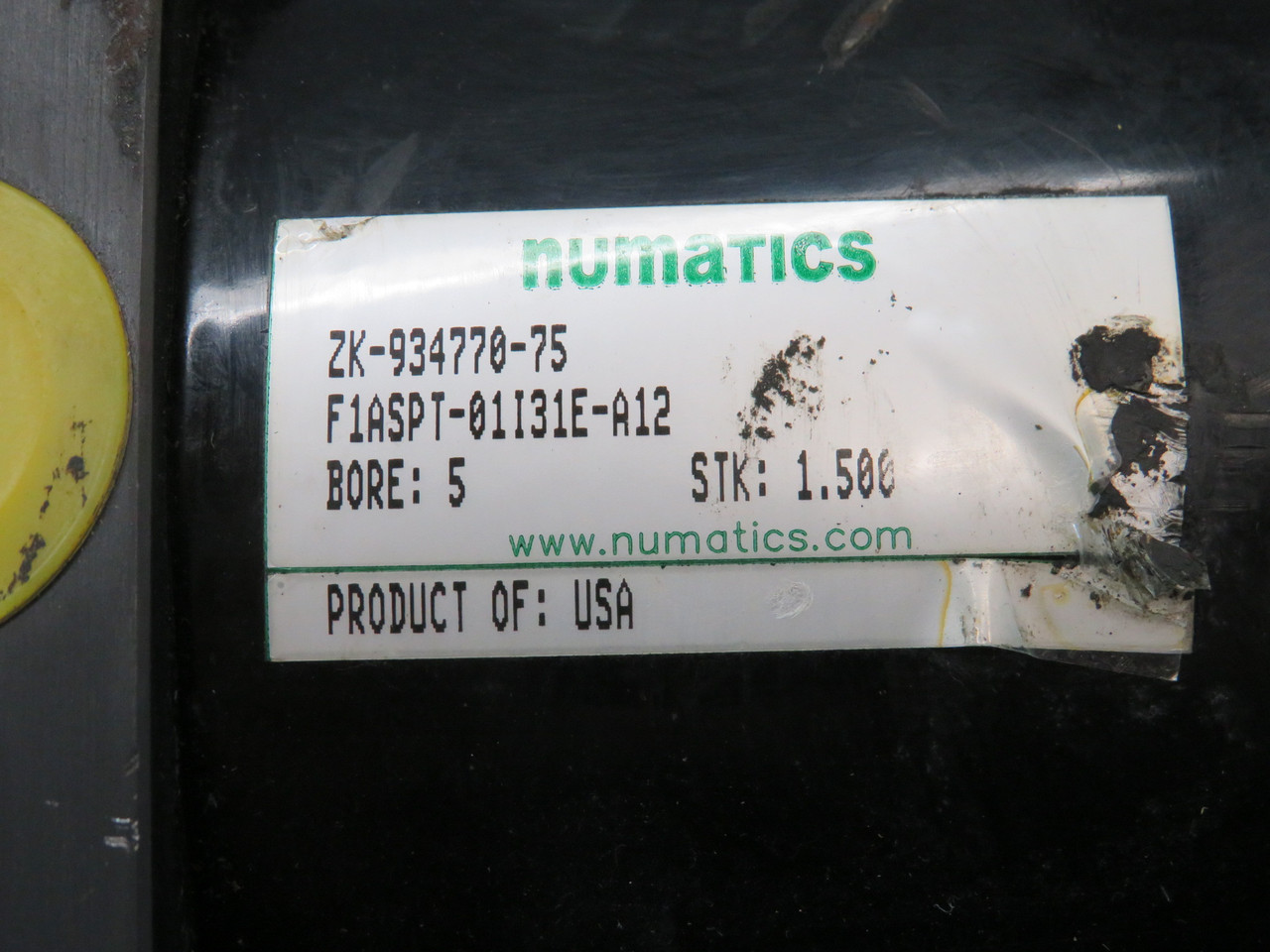 Numatics F1ASPT-01I31E-A12 Pneumatic Cylinder 5" Bore 1.5" Stroke SHELF WEAR NOP