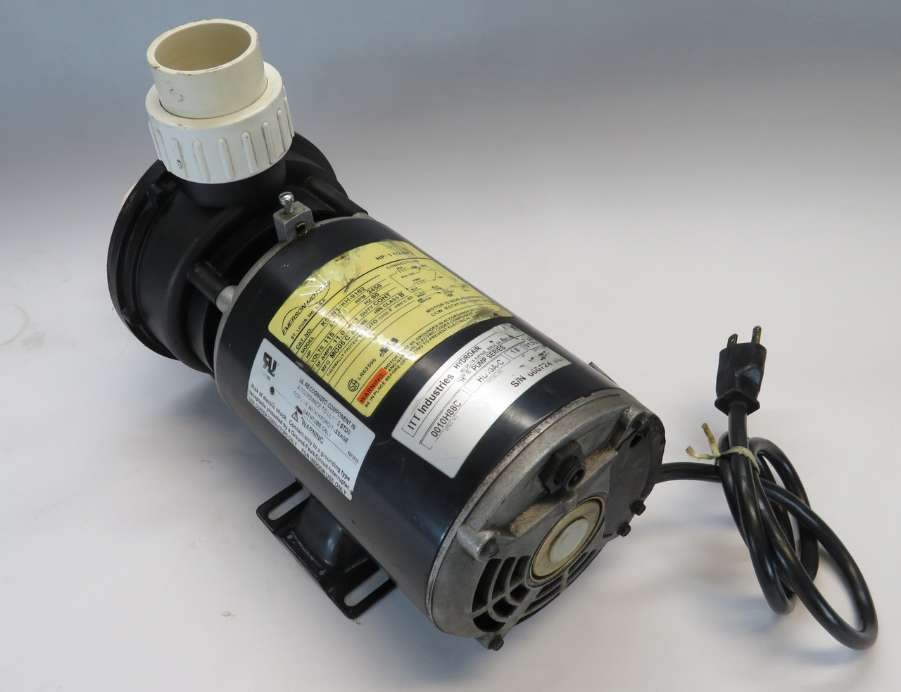 ITT Hydro-Air HD10A-C 0010H88C Centrifugal Pump C/W Emerson Motor 1-1/2HP USED