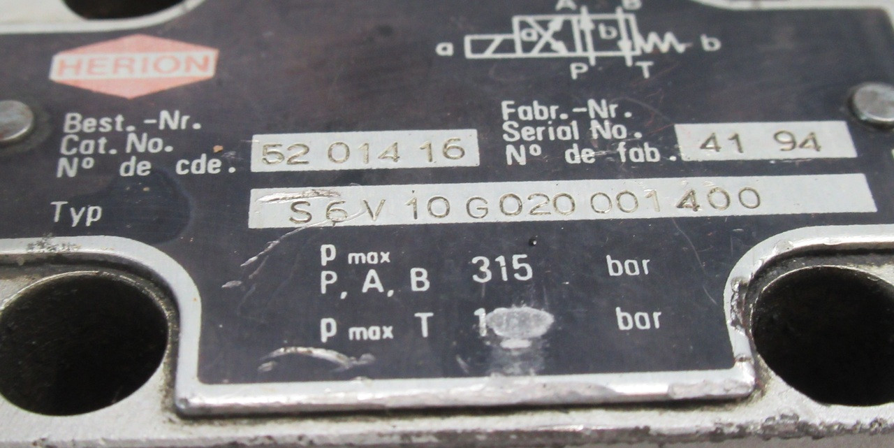 Herion BPM10V2110A71006200 52-028-44 Press Safety Valve 150 bar 24VDC R1/2 USED