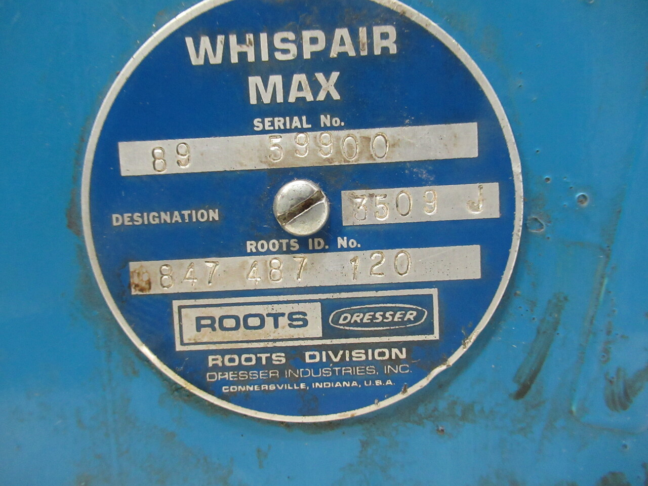 Roots 3509J Whispair Max Rotary Positive Blower 5 NPT 2600/3100/3550RPM USED