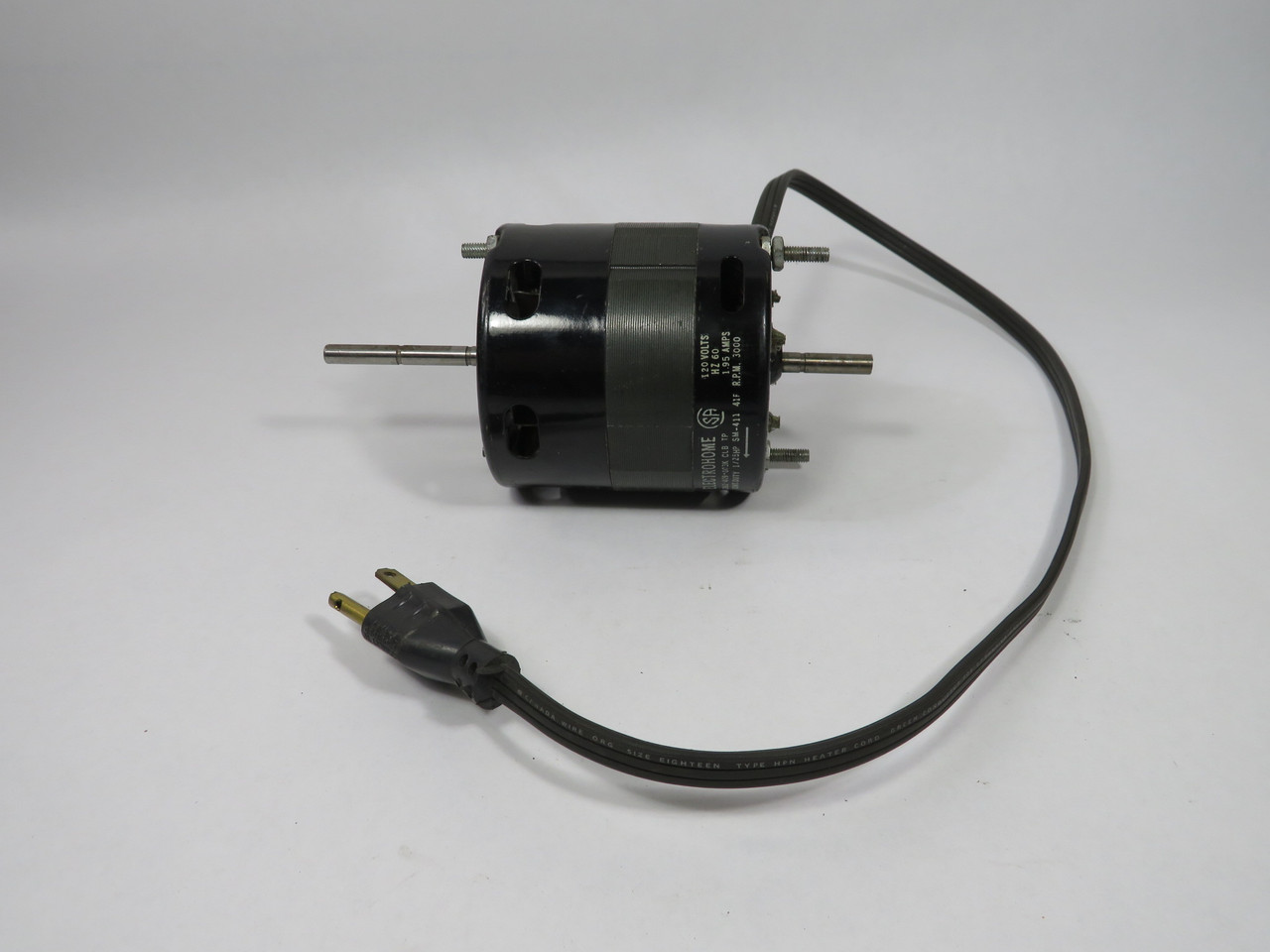 Electrohome 2862-409-003K Fan Motor 1/25HP 3000RPM 120V 41F 1.95A 60Hz USED