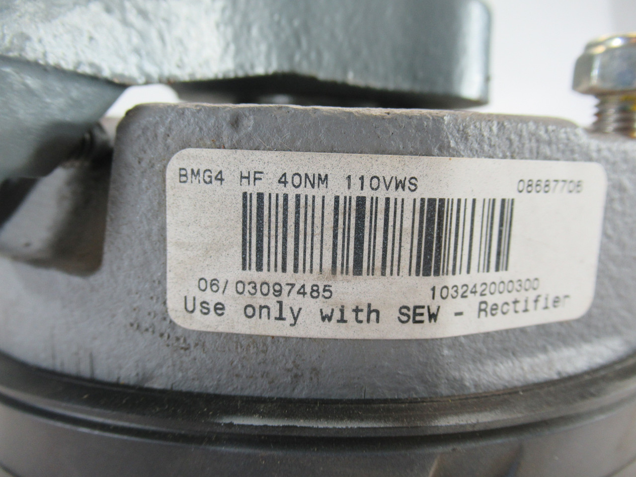 SEW-Eurodrive BMG4-HF-40NM-110VWS Brake Assembly for Size 100 Motor USED