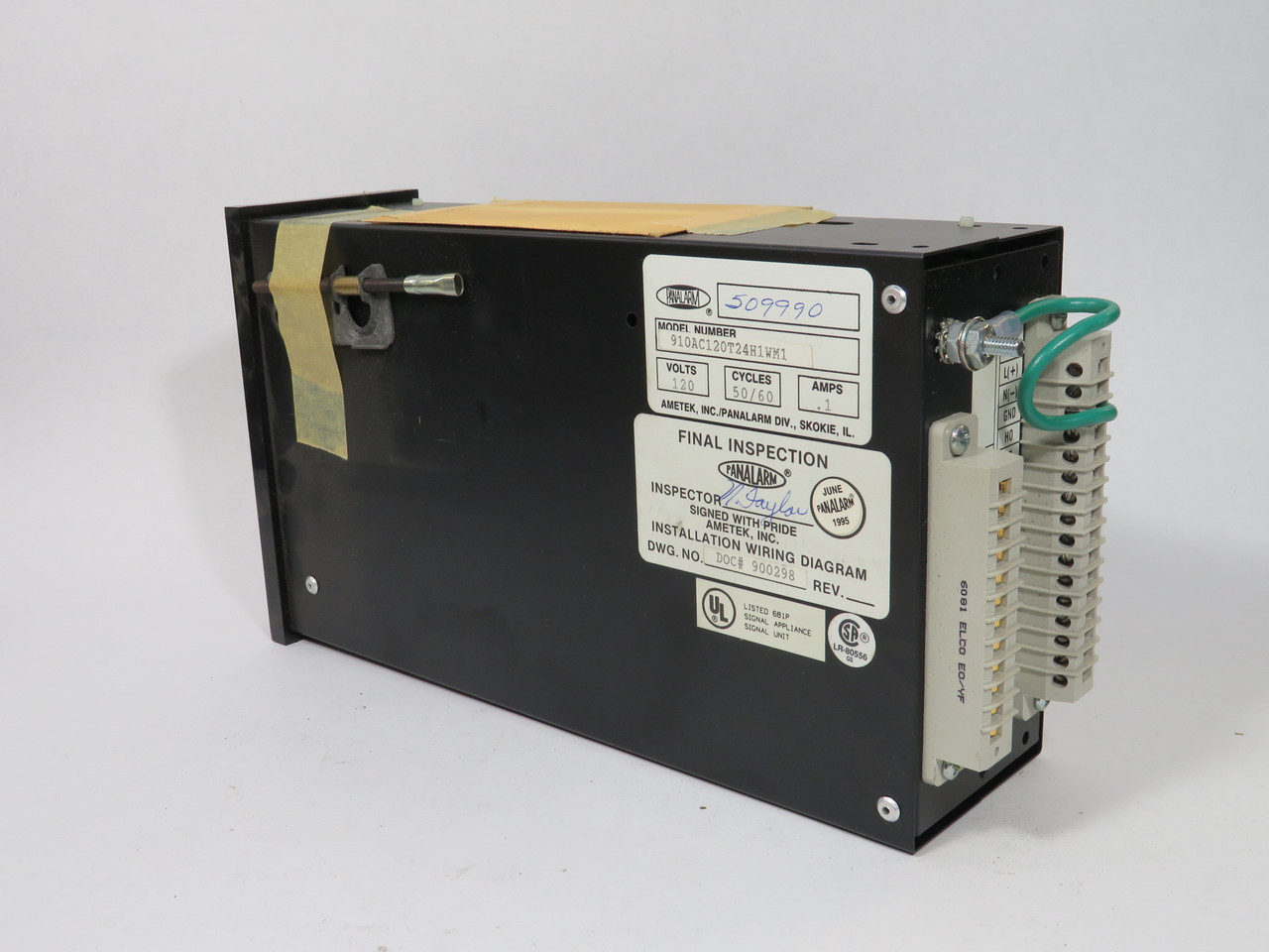 Panalarm 910AC120T24H1WM1 Annunciator 120V 50/60Hz 0.1A SHELF WEAR NEW