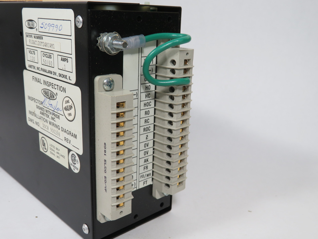 Panalarm 910AC120T24H1WM1 Annunciator 120V 50/60Hz 0.1A SHELF WEAR NEW